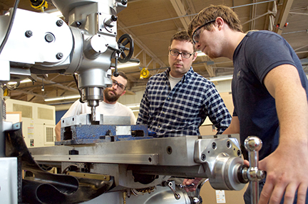 WVC machining faculty and student in the lab