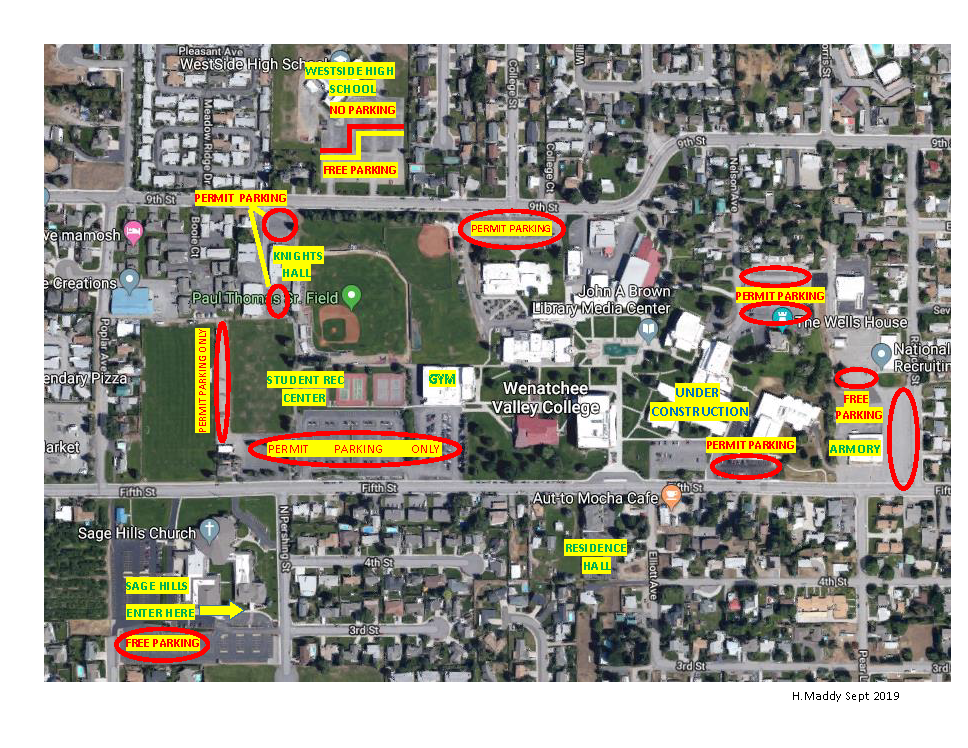 Map of parking lots