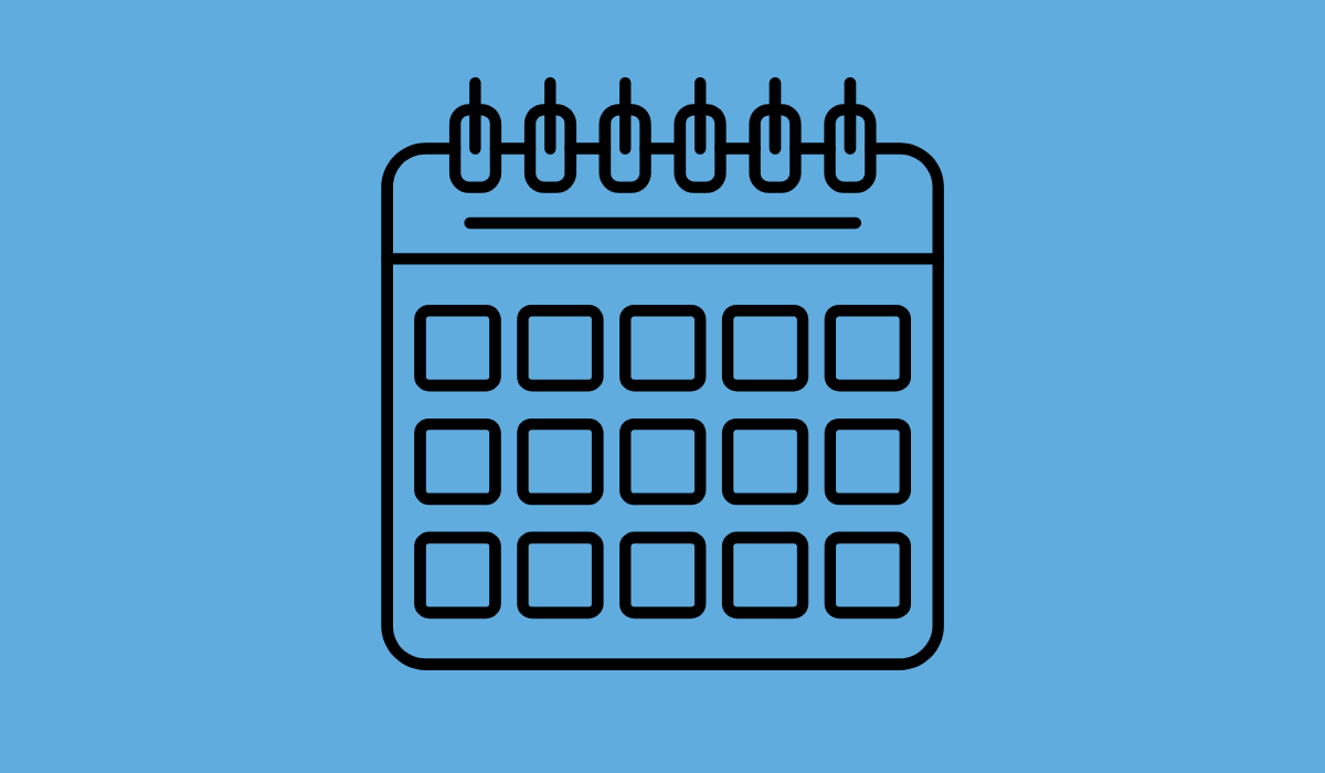 icon showing line drawing of calendar