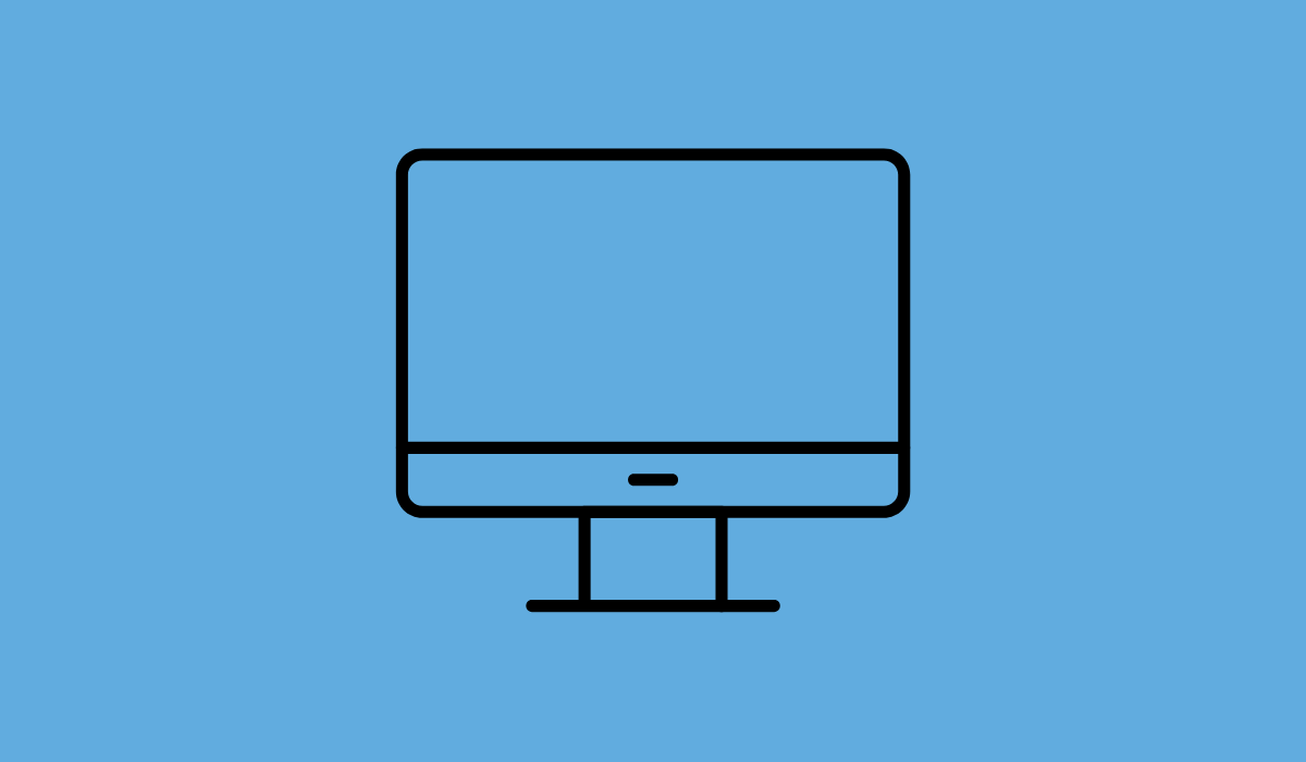 icon showing line drawing of desktop computer