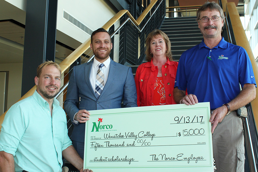 WVC Foundation receives a check for the The Kissler Family Foundation Norco scholarship 