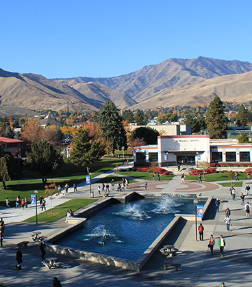 Fountain on Wenatchee campus