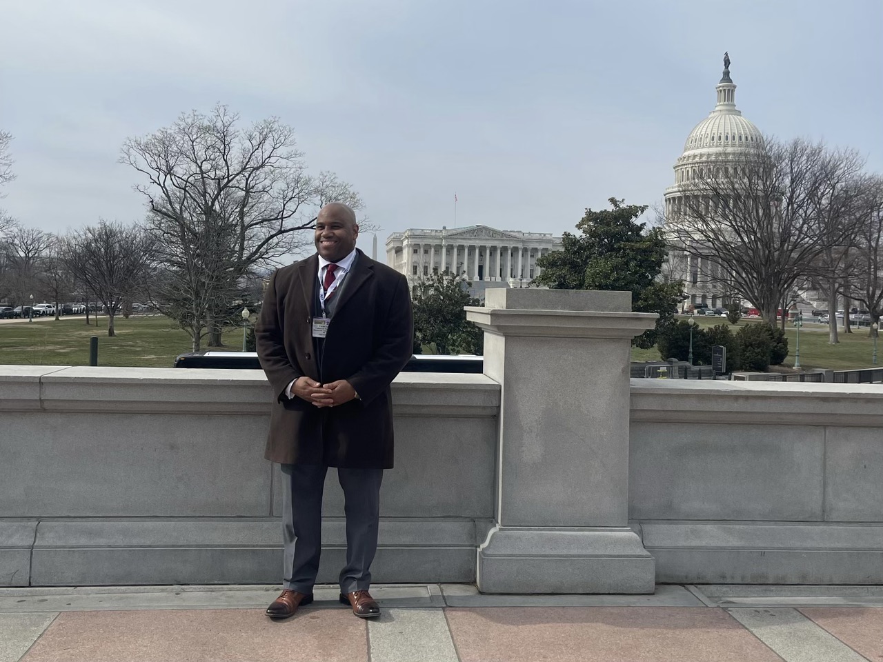 Faimous Harrison in front of The White House