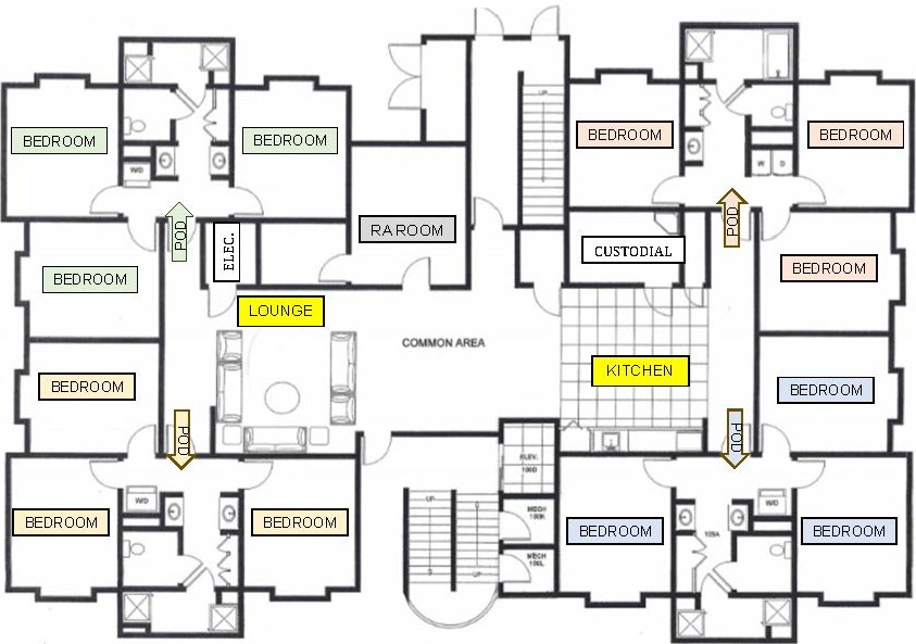 Res Hall Layout Layout of Residence Hall